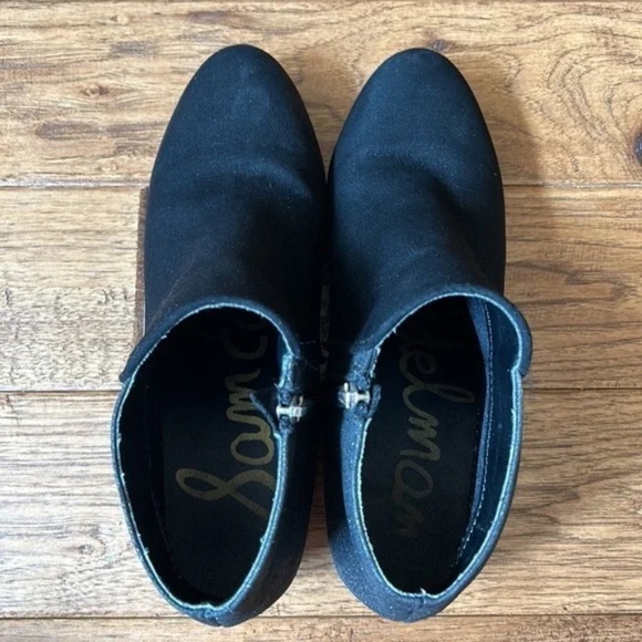 Sam Edelman Black Sparkle Shimmer Vegan Leather Ankle Boots Booties Size 5 - Picture 11 of 13